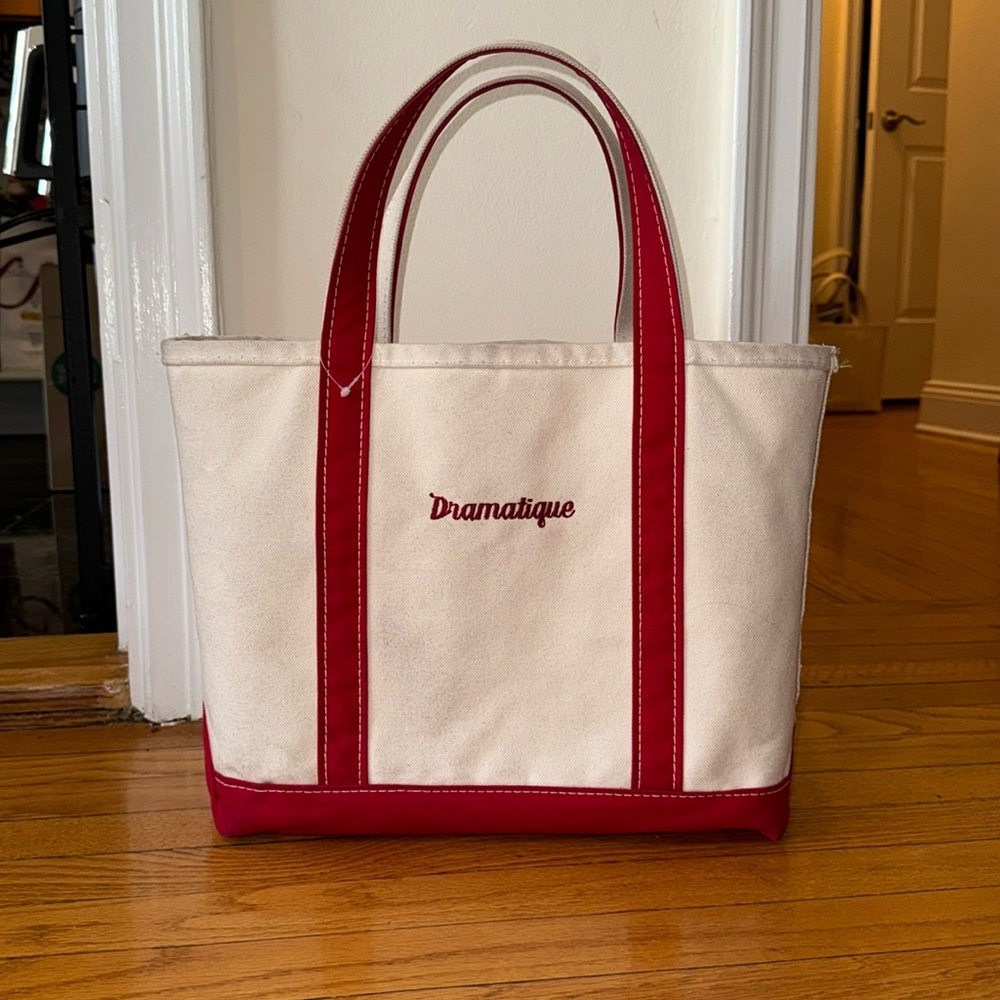 L.L. Bean Cream and Red Tote Bag